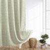 72-inch Farmhouse Cotton Linen Blend Shower Curtain with Boho Tassels