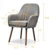 Set of 2 Retro Upholstered Accent Chair with Stylish Wood Legs