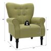 Retro Tufted Polyester Accent Chair with Stylish Espresso Wood Legs