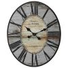 Oversized Distressed Paris Wood Wall Clock