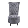 Tufted High Back Plush Velvet Upholstered Accent Low Profile Chair