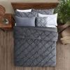 All Season Pleated Hypoallergenic Microfiber Reversible 3 Piece Comforter Set