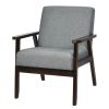 Retro Wide Accent Chair with Espresso Wood Frame