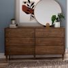 Farmhouse Rustic Mid Century 6 Drawer Dresser