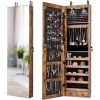 2-in-1 Wall or Door Mounted Jewelry Organizer Full Length Mirror