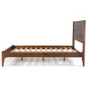 Rustic Mid Century Slatted Platform Bed