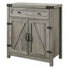Rustic Farmhouse Barn Door Accent Storage Cabinet