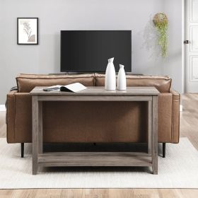 Modern Coastal Farmhouse Console Sofa Table in Wood Finish (Color: Gray Taupe)