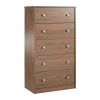 Modern 5-Drawer Bedroom Chest Dresser in Rustic Wood Finish