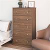Modern 5-Drawer Bedroom Chest Dresser in Rustic Wood Finish