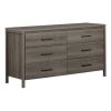 Modern 6 Drawer Double Dresser