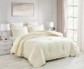 Ruffled Edge Microfiber Comforter Set