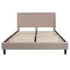 Upholstered Platform Bed Frame with Button Tufted Headboard