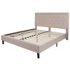 Upholstered Platform Bed Frame with Button Tufted Headboard