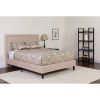 Upholstered Platform Bed Frame with Button Tufted Headboard