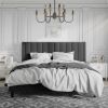Velvet Upholstered Platform Bed Frame with Headboard