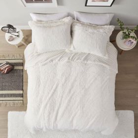 Soft Sherpa Faux Fur Comforter Set (Color: Ivory, size: King/Cal King)