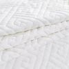Ivory White Velvet Microfiber Polyester Reversible 3-Piece Quilt Set