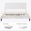 Velvet Upholstered Platform Bed Frame with Headboard