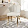 Velvet Upholstered Wingback Accent Side Chair w/ Gold Metal Legs