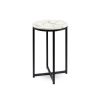 Round Cross Leg Design Coffee Side Table Nightstand with Faux Marble Top