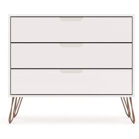 Modern Scandinavian Style Bedroom 3-Drawer Dresser (Color: White)