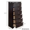 Modern 6 Drawer Tall Wood Dresser Chest