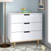 Modern Mid-Century Style 3-Drawer Dresser Chest in Wood Finish