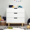 Modern Mid-Century Style 3-Drawer Dresser Chest in Wood Finish