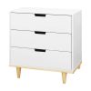 Modern Mid-Century Style 3-Drawer Dresser Chest in Wood Finish