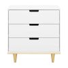 Modern Mid-Century Style 3-Drawer Dresser Chest in Wood Finish