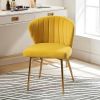 Velvet Upholstered Wingback Accent Side Chair w/ Gold Metal Legs