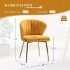 Velvet Upholstered Wingback Accent Side Chair w/ Gold Metal Legs