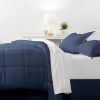 Navy Microfiber Reversible Bed-in-a-Bag Comforter Set