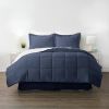 Navy Microfiber Reversible Bed-in-a-Bag Comforter Set