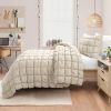 Soft Lightweight Puff Textured 2-Piece Comforter Set in Neutral Tan
