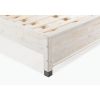 Solid Wood Platform Bed Frame with Headboard in Rustic White Finish