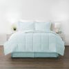 Aqua Blue Microfiber Reversible Bed-in-a-Bag Comforter Set