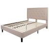 Upholstered Platform Bed Frame with Button Tufted Headboard