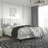 Velvet Upholstered Platform Bed Frame with Headboard