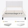 Velvet Upholstered Platform Bed Frame with Headboard