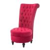 Tufted High Back Plush Velvet Upholstered Accent Low Profile Chair
