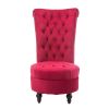 Tufted High Back Plush Velvet Upholstered Accent Low Profile Chair