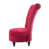 Tufted High Back Plush Velvet Upholstered Accent Low Profile Chair