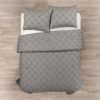 Soft Pleated Grey Cotton 3 Piece Comforter Set