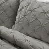 Soft Pleated Grey Cotton 3 Piece Comforter Set