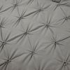 Soft Pleated Grey Cotton 3 Piece Comforter Set