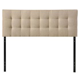 Modern Fabric Upholstered Button Tufted Headboard (Color: taupe, size: Queen)