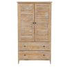 FarmHome Louvered Distressed Solid Pine Armoire