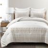 Scandinavian Chevron Beige Taupe 5 Piece Lightweight Comforter Set